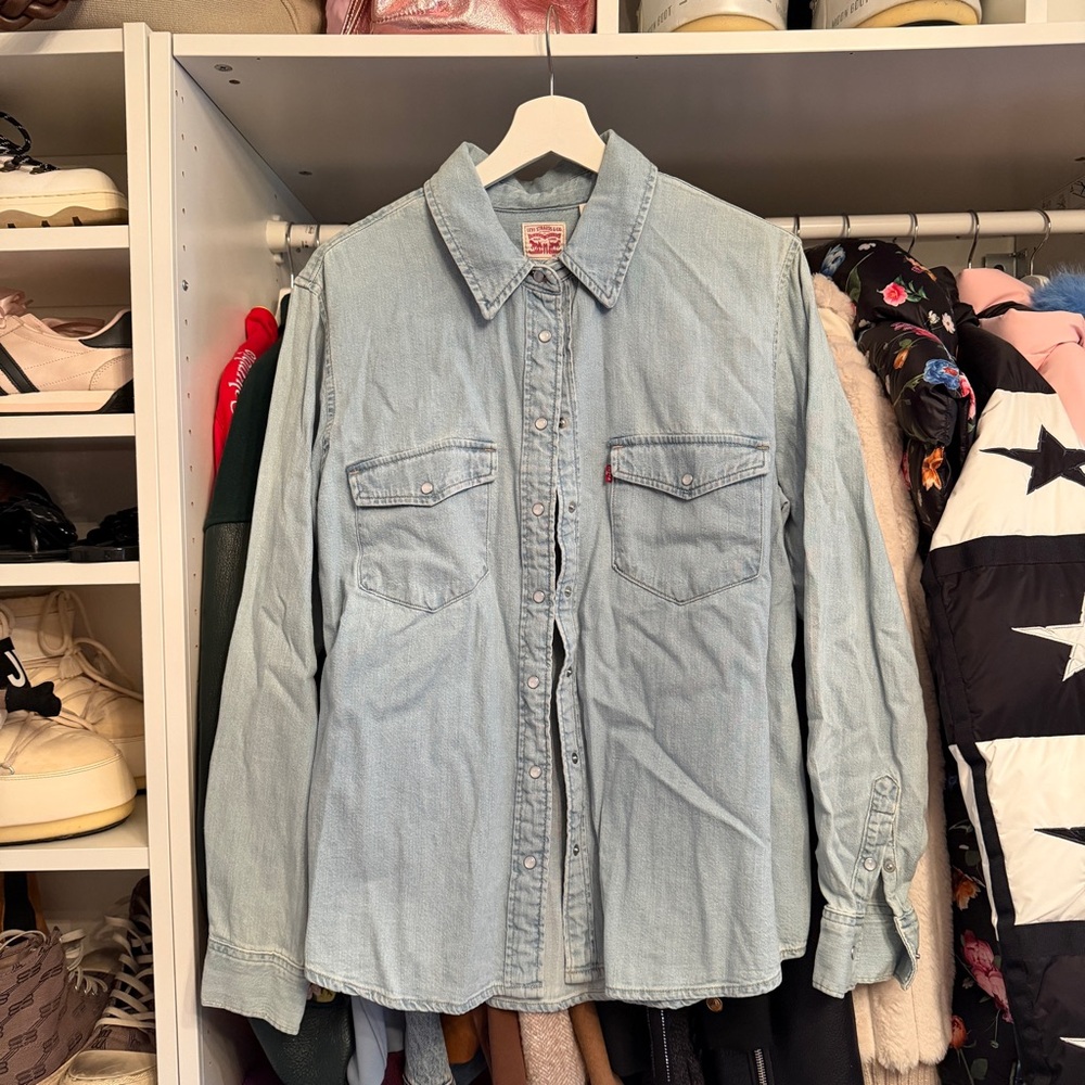Levi's Light Blue Button down Jean shirt